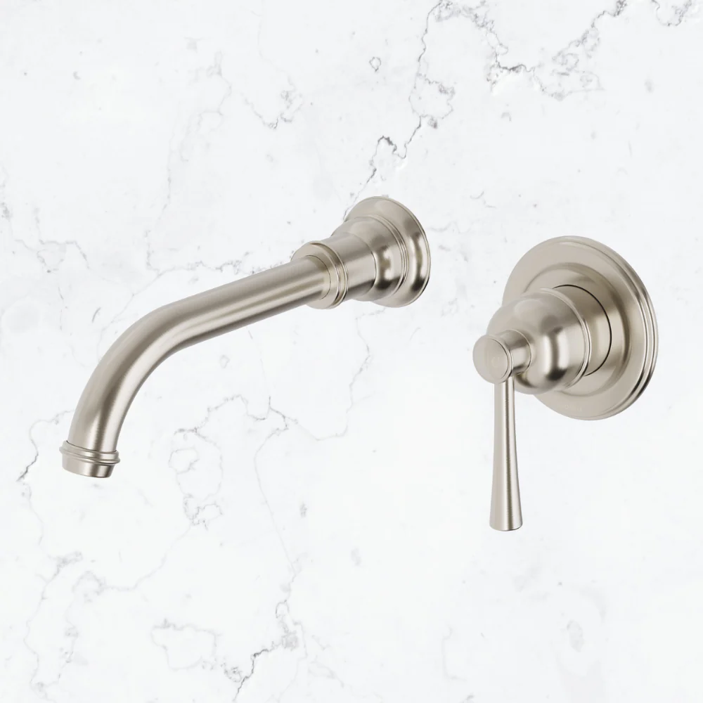 Phoenix Cromford SwitchMix Wall Basin/Bath Mixer Set 180mm (Complete Kit) Lead Free Brushed Nickel - Image 2