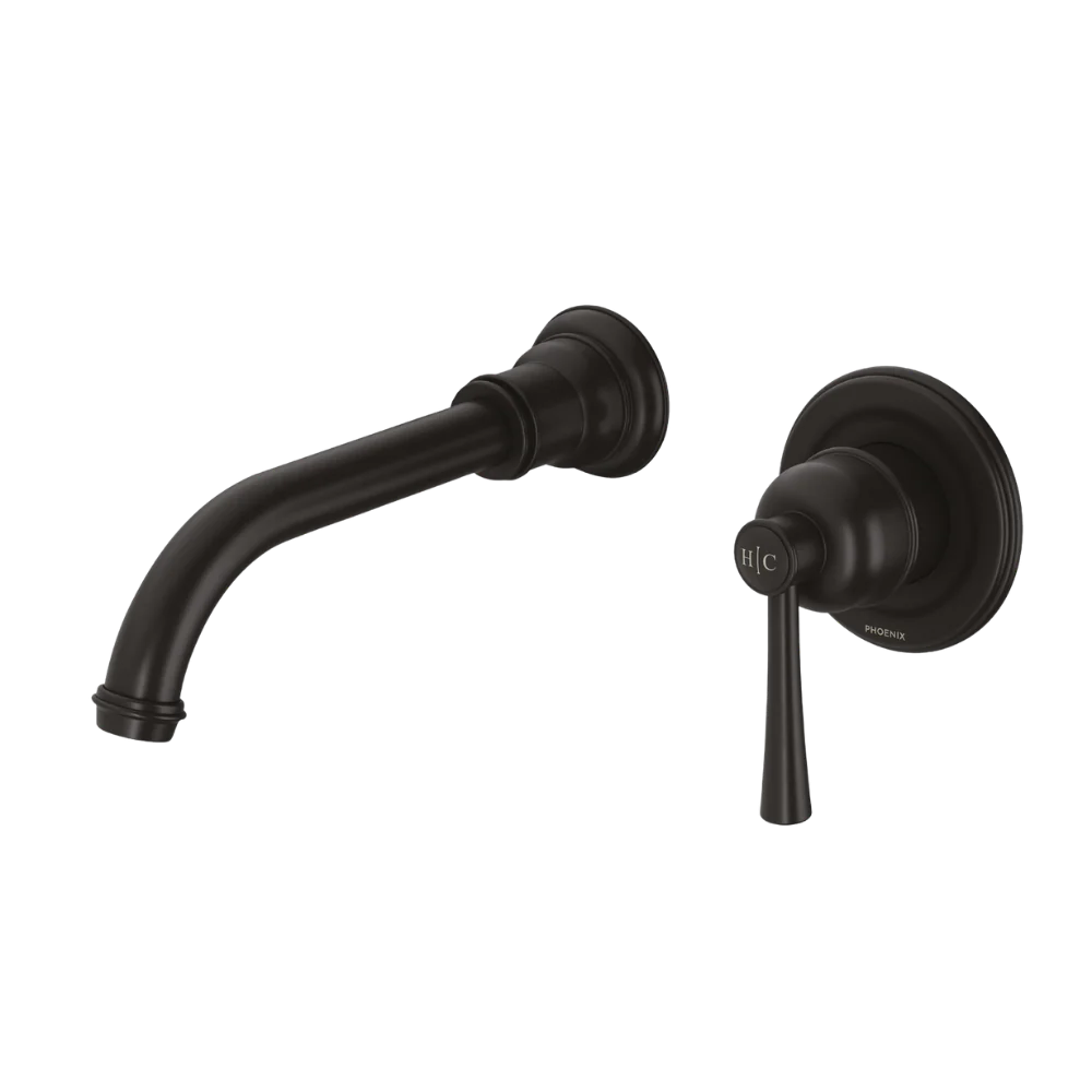 Phoenix Cromford SwitchMix Wall Basin/Bath Mixer Set 180mm (Complete Kit) Matte Black Lead Free - Image 3