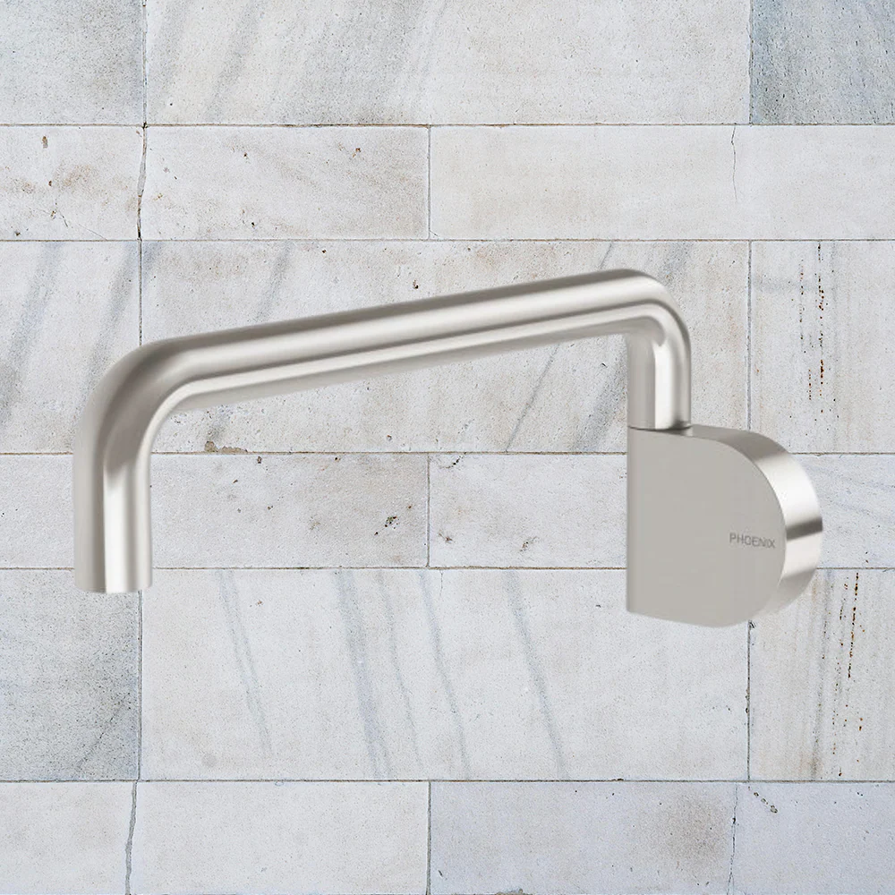 Phoenix Designer Swivel Bath Outlet 230mm Round Brushed Nickel - Image 2