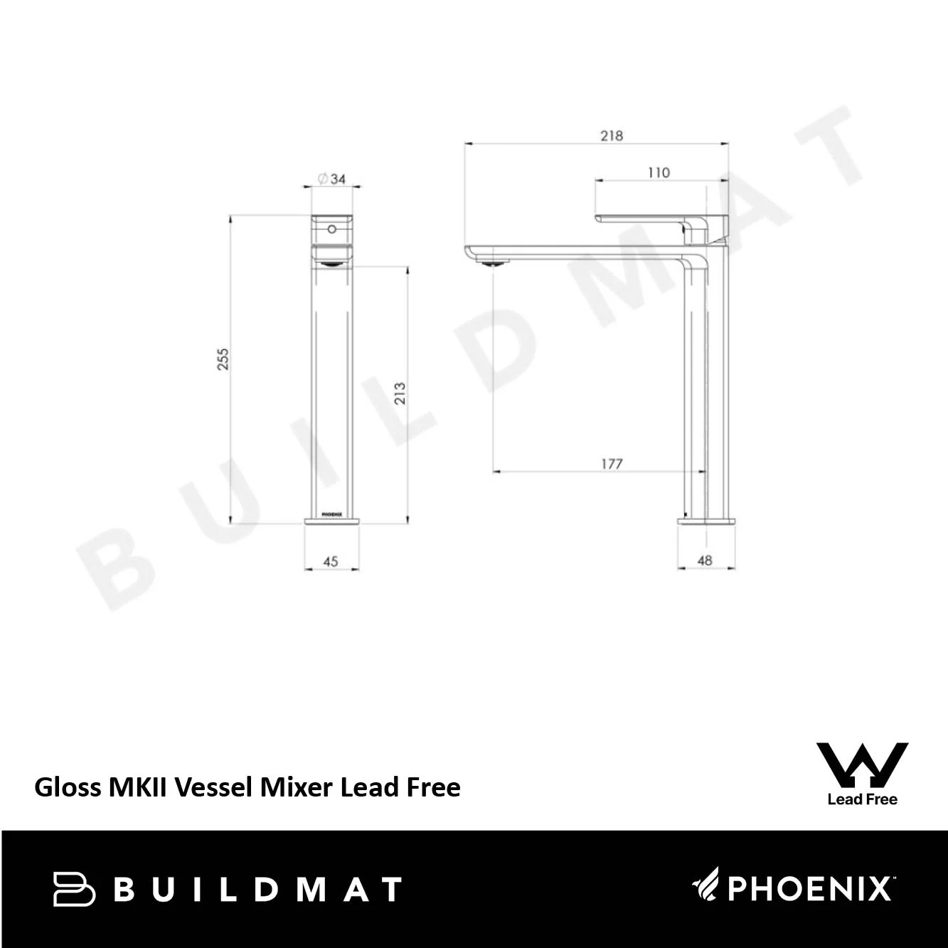 Phoenix Gloss MKII Vessel Mixer Brushed Carbon Lead Free - Image 4