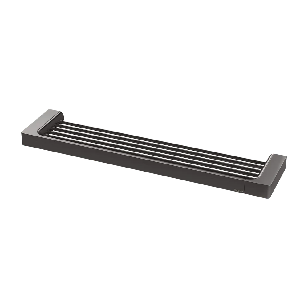 Phoenix Gloss Shower Shelf Brushed Carbon - Image 3