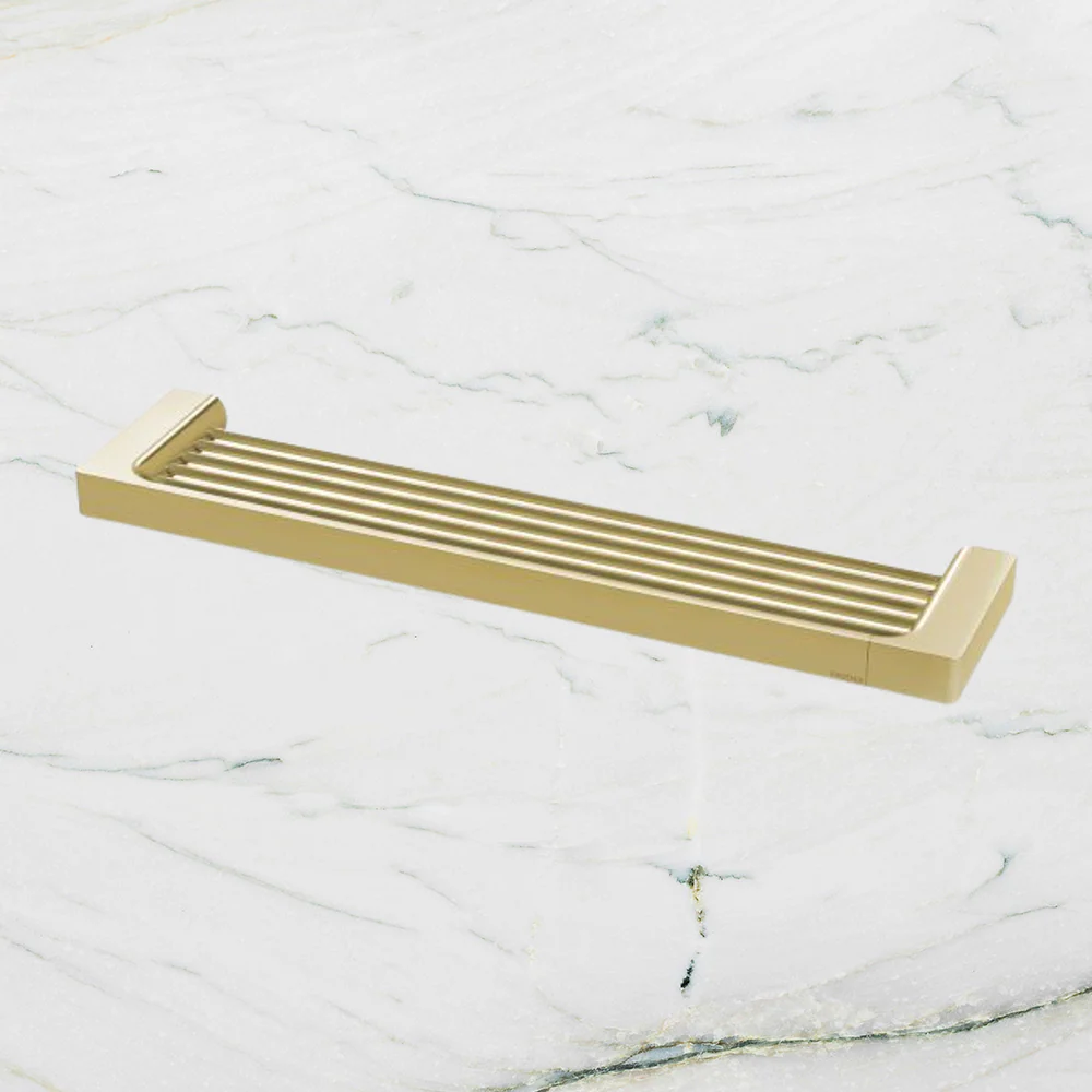 Phoenix Gloss Shower Shelf Brushed Gold - Image 2