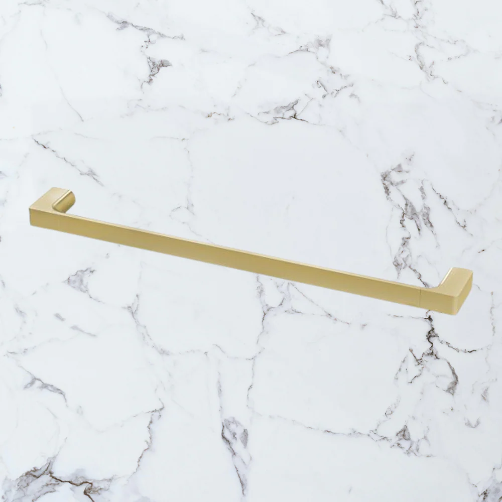Phoenix Gloss Single Towel Rail 600mm Brushed Gold - Image 2