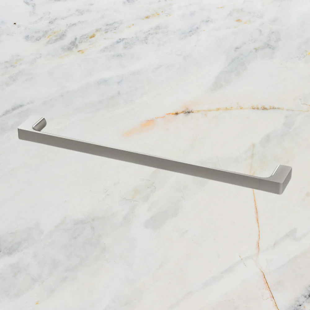 Phoenix Gloss Single Towel Rail 600mm Brushed Nickel - Image 2