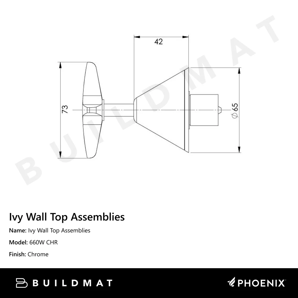 Phoenix Ivy Wall Top Assemblies Chrome - Image 4