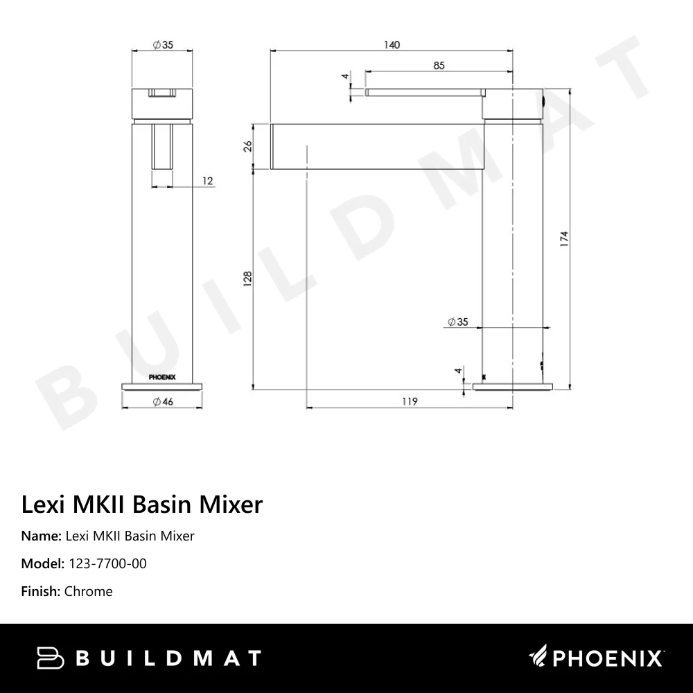 Phoenix Lexi MKII Basin Mixer Chrome - Image 4