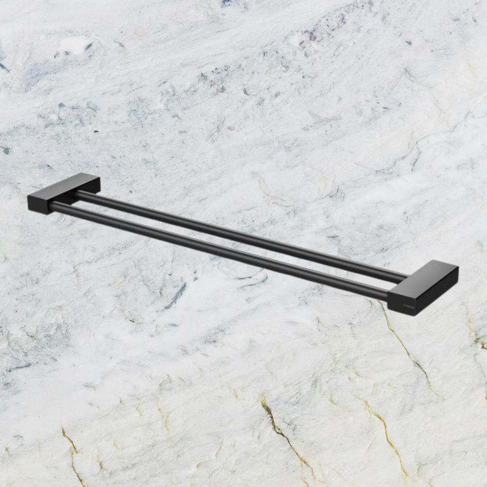 Phoenix Lexi MKII Double Towel Rail 600mm Matte Black - Image 2