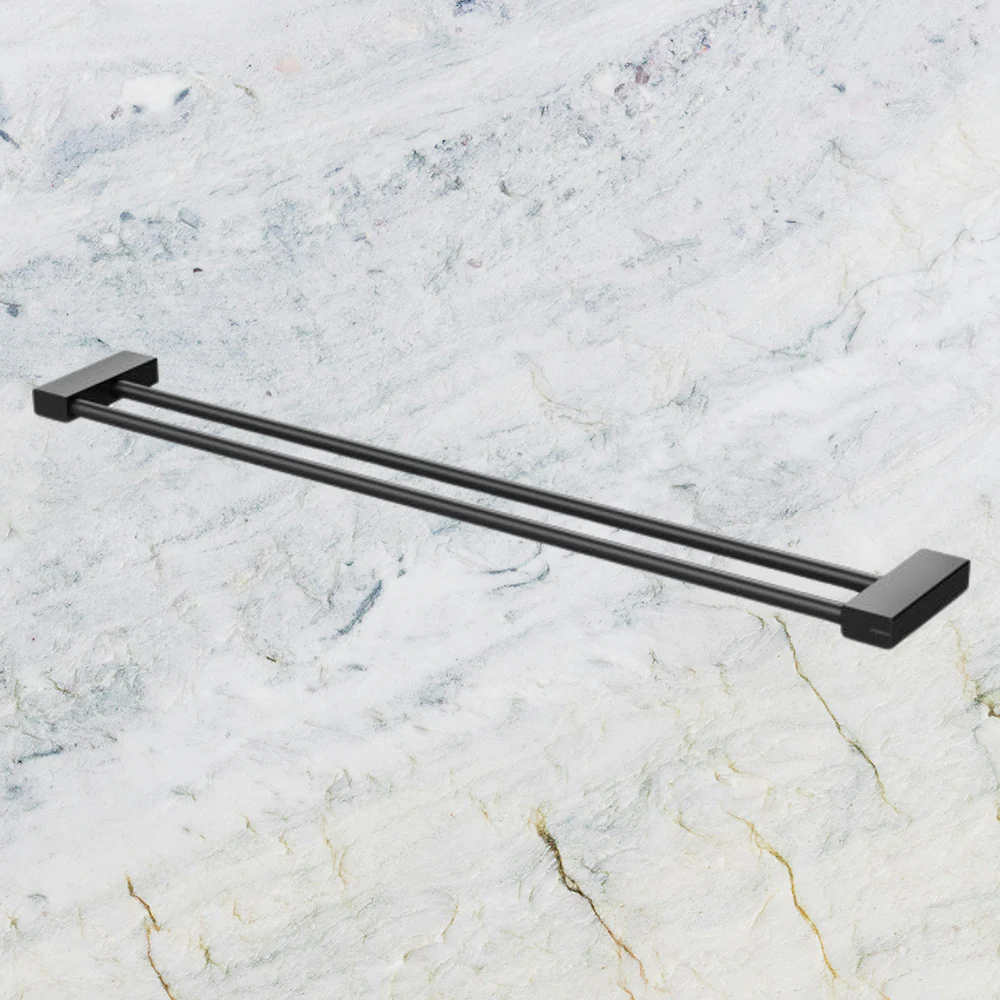 Phoenix Lexi MKII Double Towel Rail 800mm Matte Black - Image 2