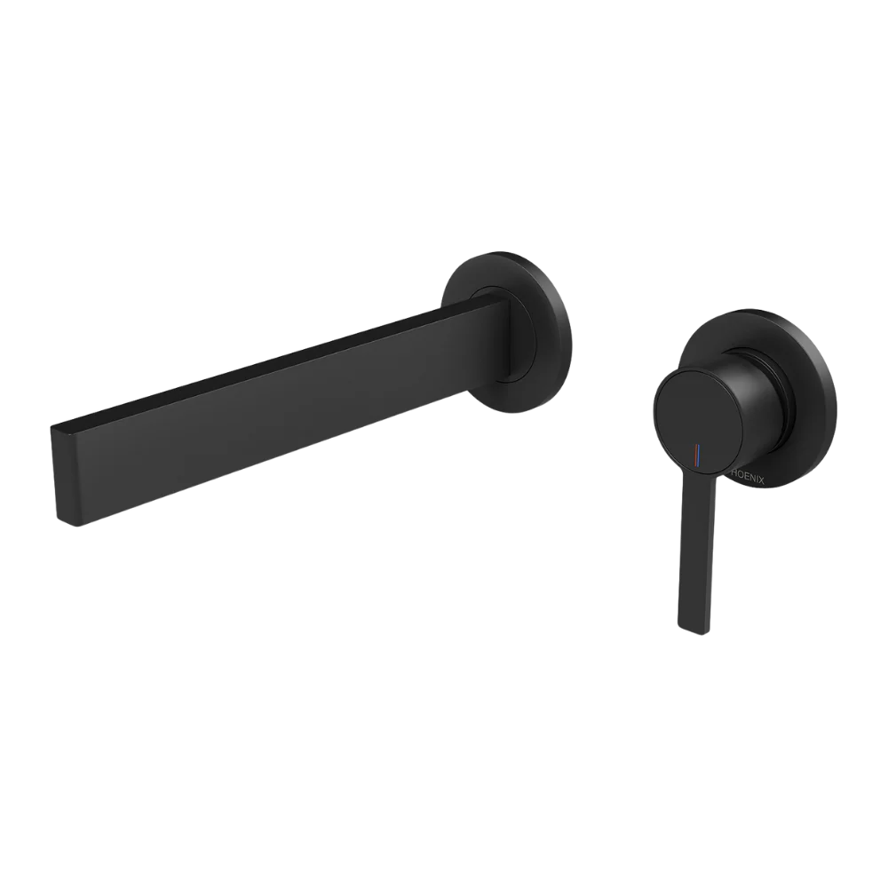 Phoenix Lexi MKII SwitchMix Wall Basin Mixer Set 200mm (Complete Kit) Matte Black