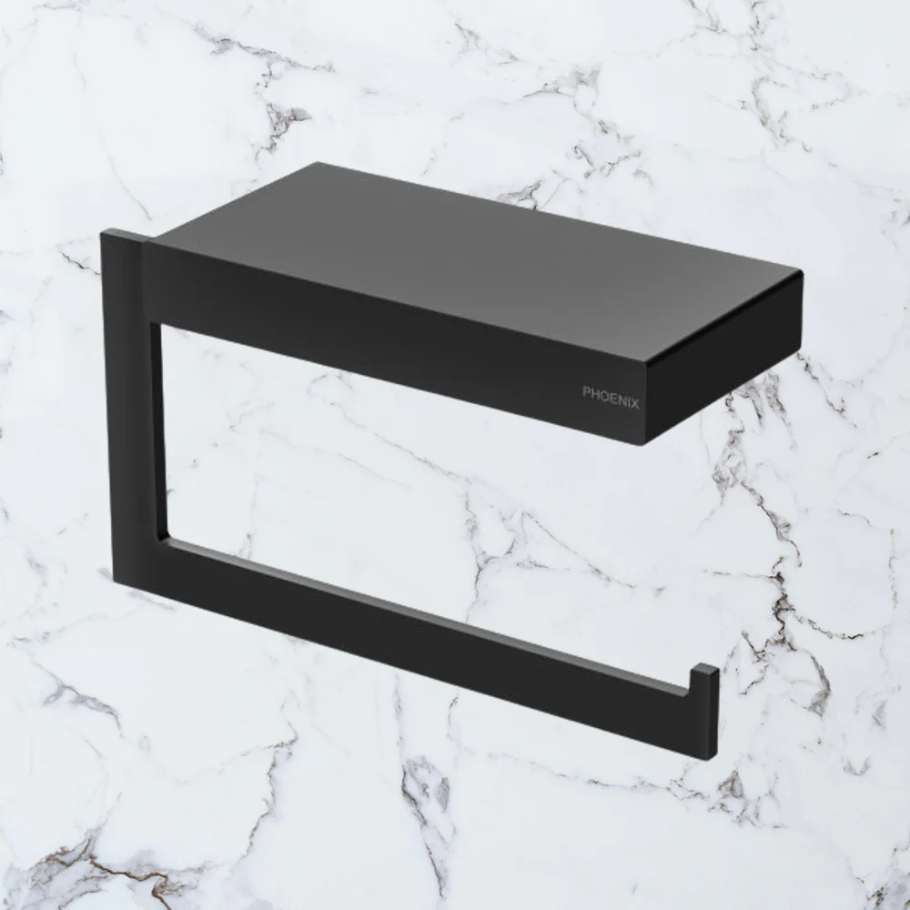 Phoenix Lexi MKII Toilet Roll Holder Matte Black - Image 2