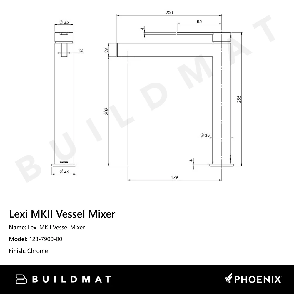 Phoenix Lexi MKII Vessel Mixer Chrome - Image 4