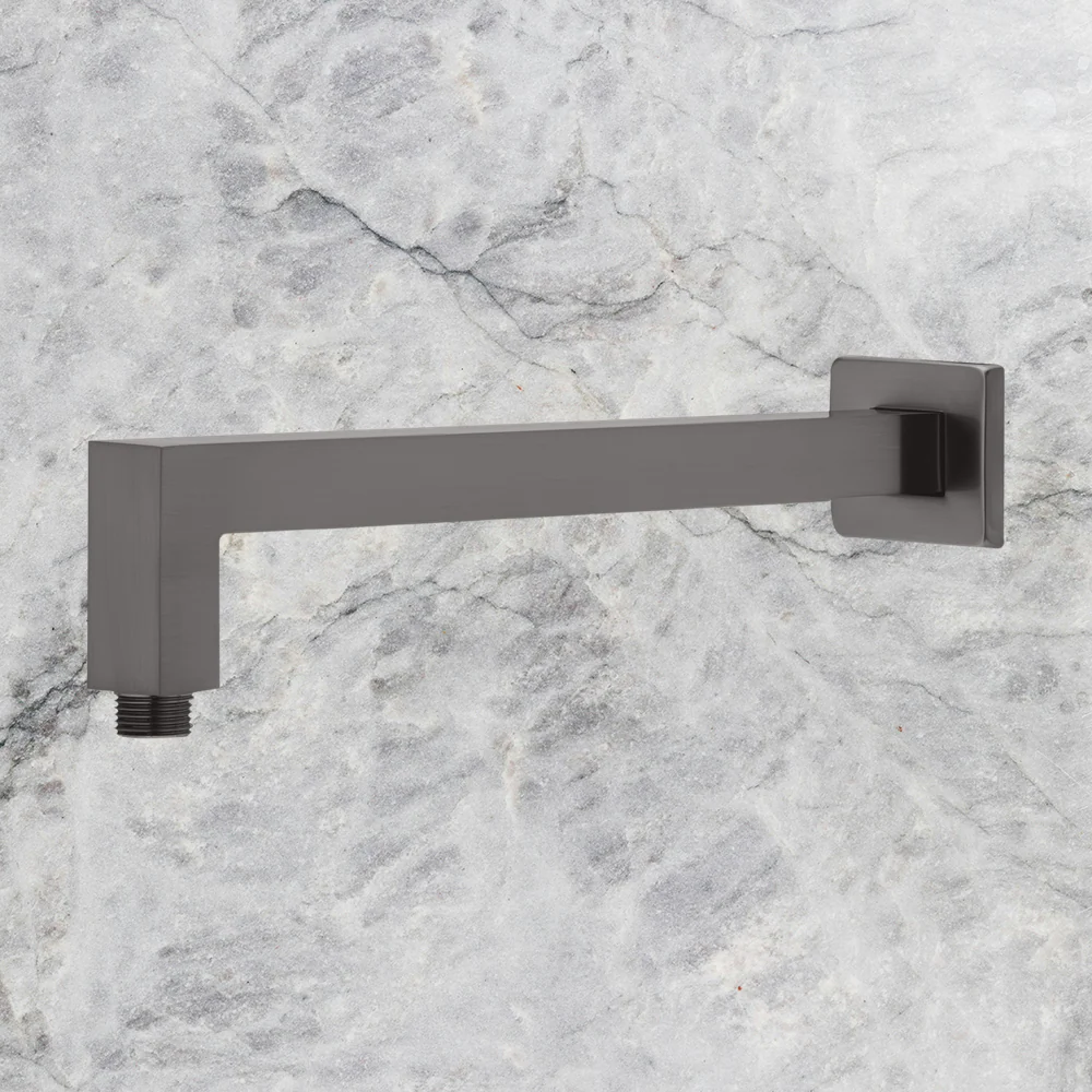 Phoenix Lexi Shower Arm 400mm Square Brushed Carbon - Image 2