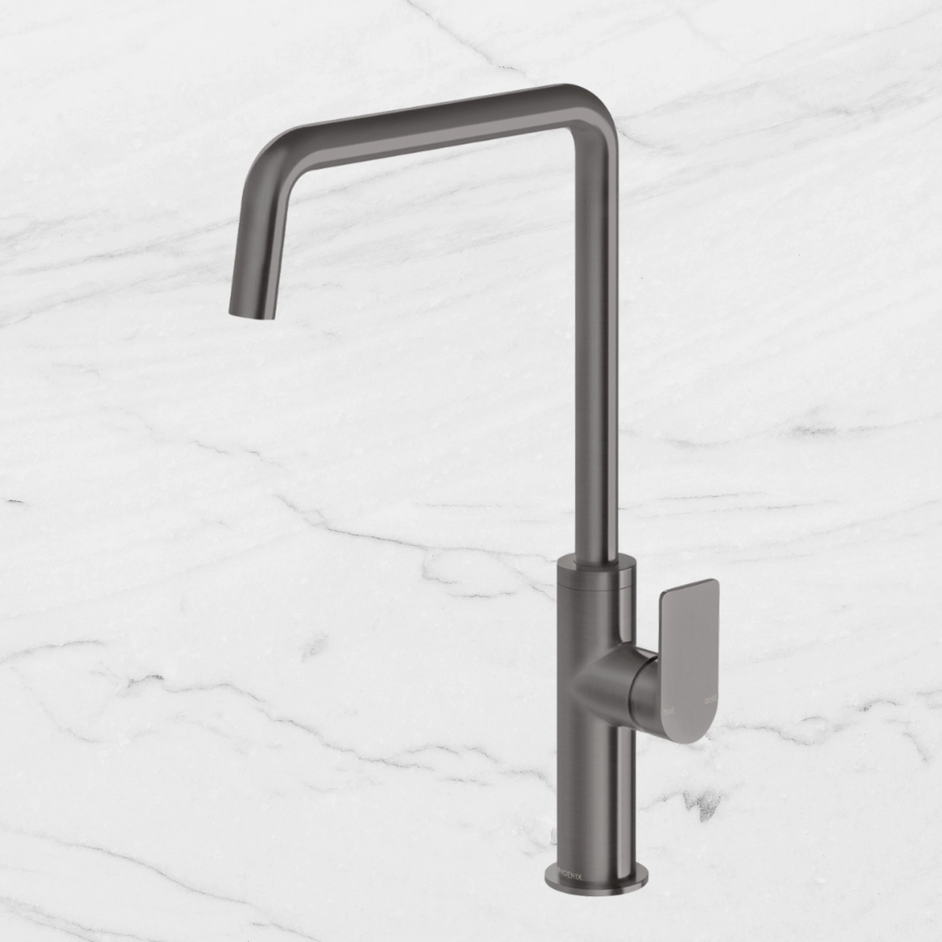 Phoenix Mekko Sink Mixer 190mm Squareline Lead Free Brushed Carbon - Image 2