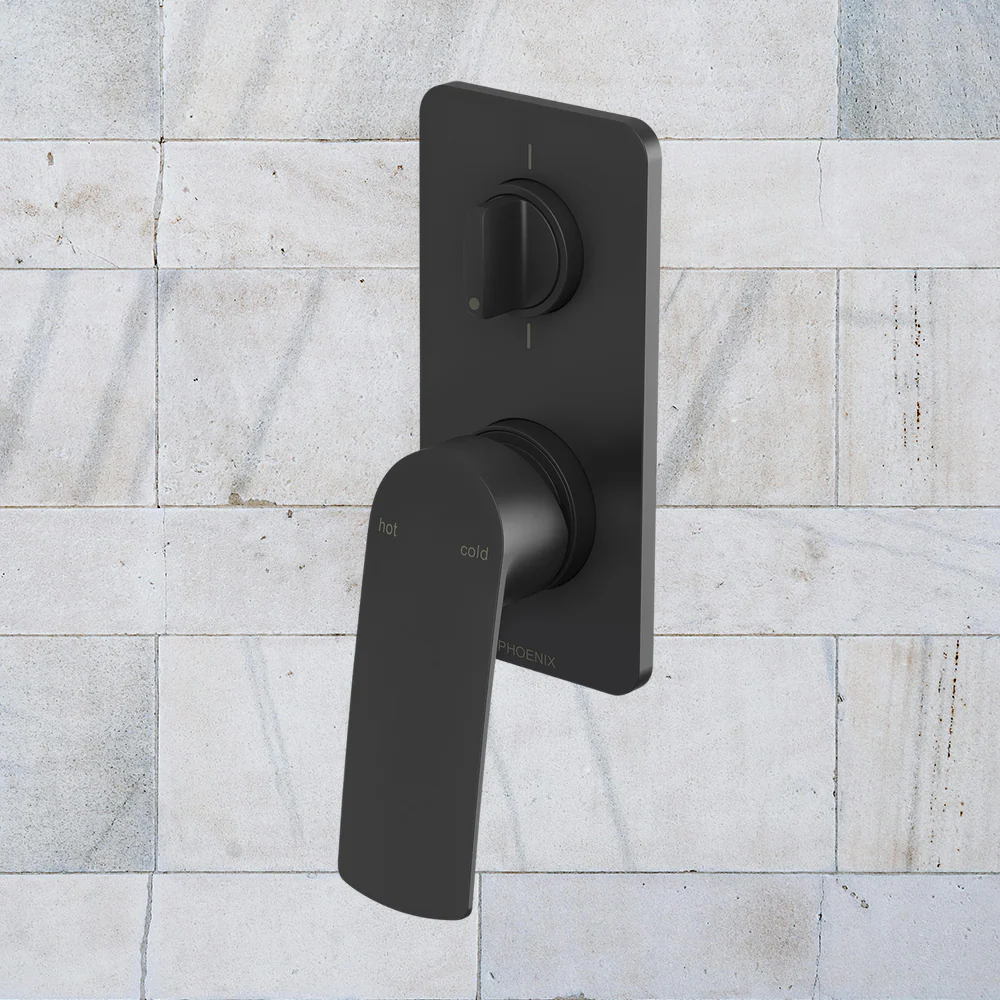 Phoenix Mekko SwitchMix Shower / Bath Diverter Mixer Fit-Off Kit  Matte Black - Image 2