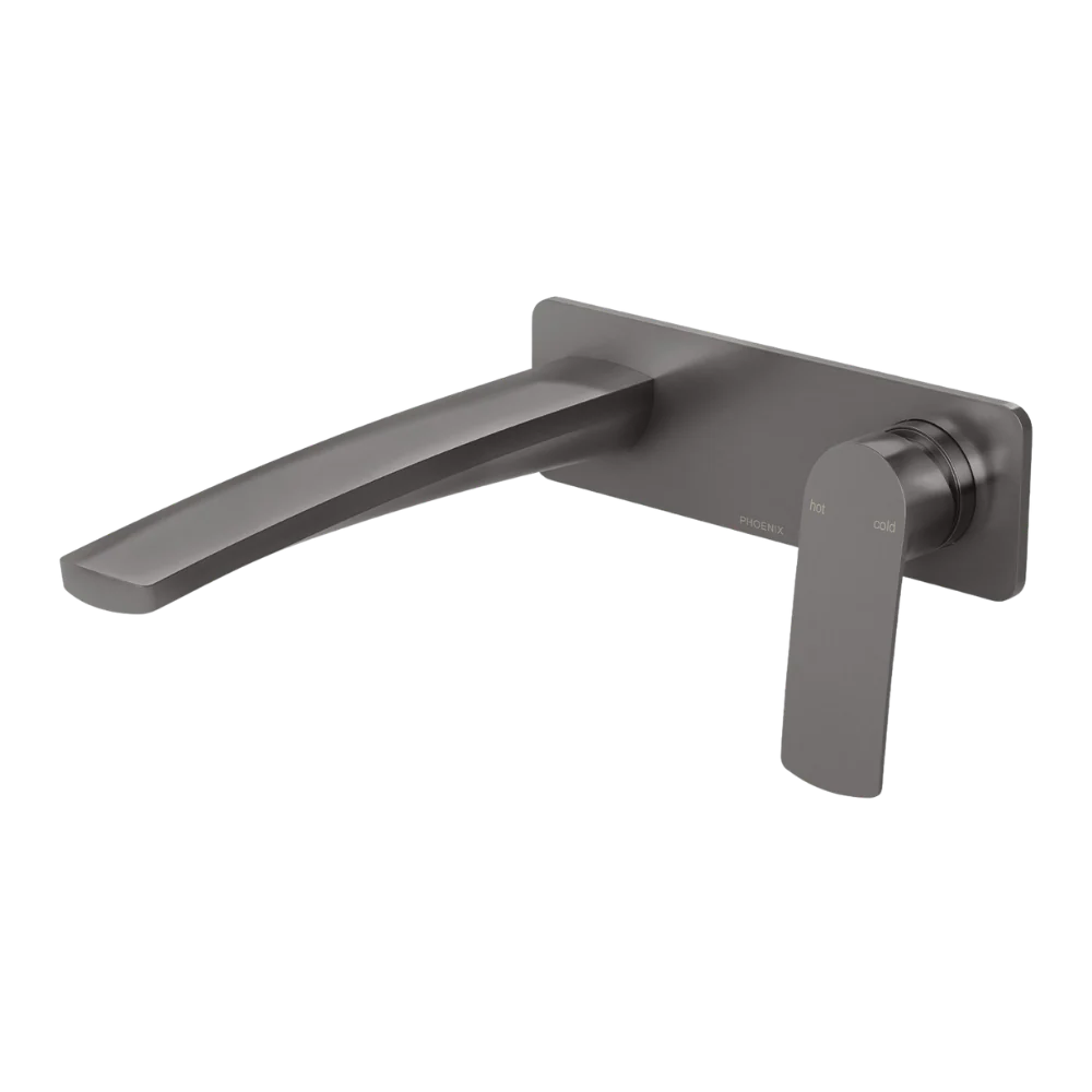 Phoenix Mekko SwitchMix Wall Basin/Bath Mixer Set 200mm (Complete Kit) Brushed Carbon Lead Free