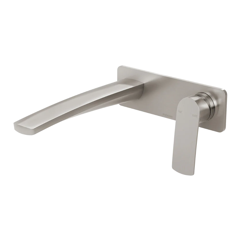 Phoenix Mekko SwitchMix Wall Basin / Bath Mixer Set 200mm (Complete Kit) Lead Free Brushed Nickel - Image 3