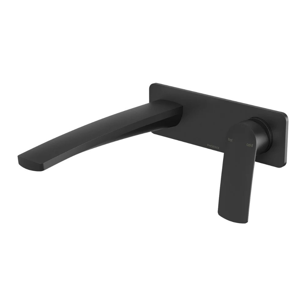 Phoenix Mekko SwitchMix Wall Basin/Bath Mixer Set 200mm (Complete Kit) Lead Free Matte Black
