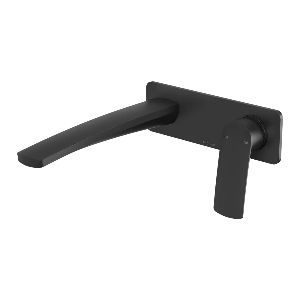Phoenix Mekko SwitchMix Wall Basin / Bath Mixer Set 200mm Fit-Off Kit Matte Black