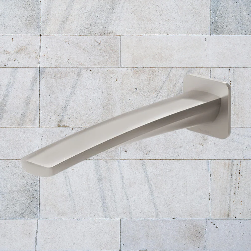 Phoenix Mekko Wall Basin Outlet 200mm Brushed Nickel Lead Free - Image 2