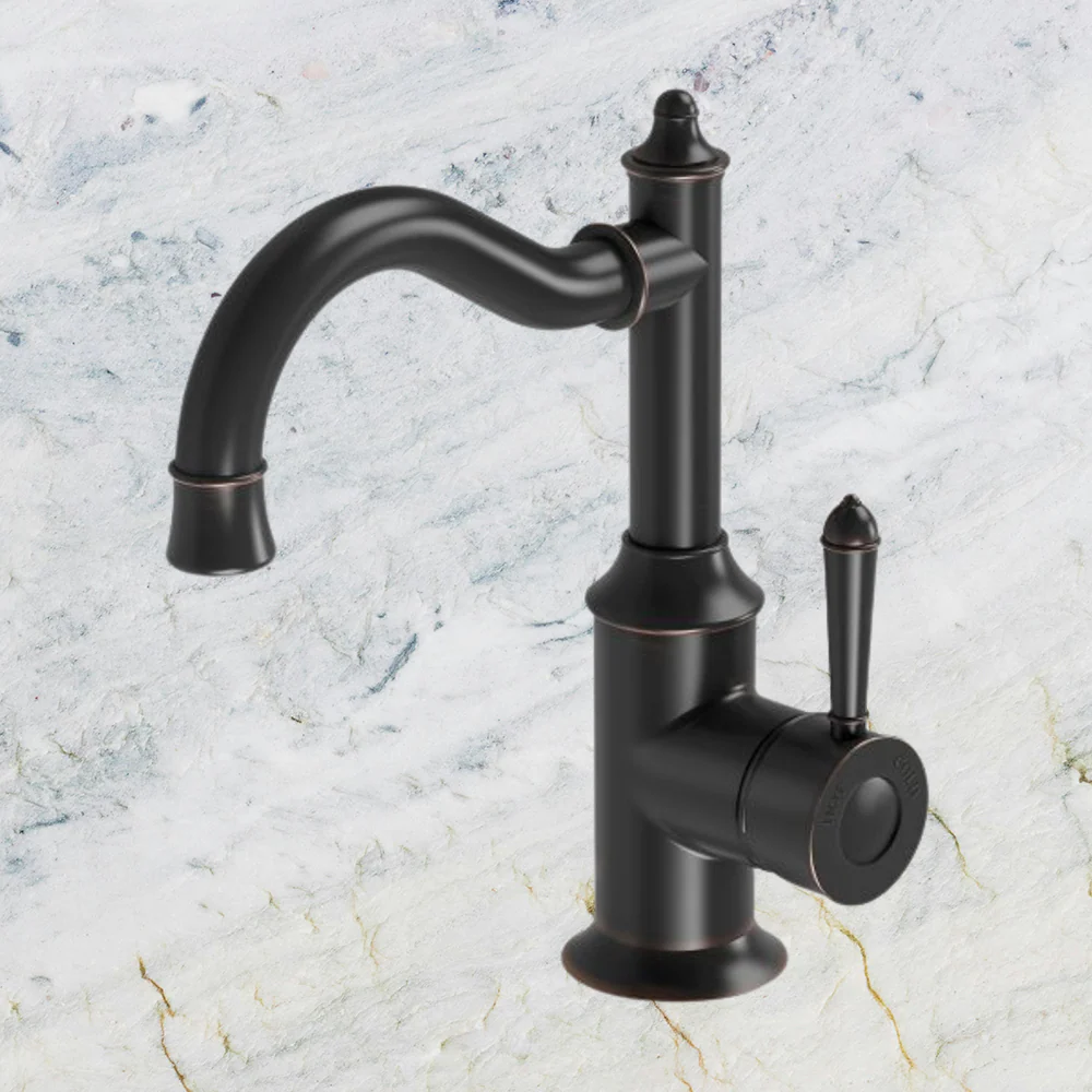 Phoenix Nostalgia Basin Mixer 160mm Shepherds Crook Antique Black - Image 2