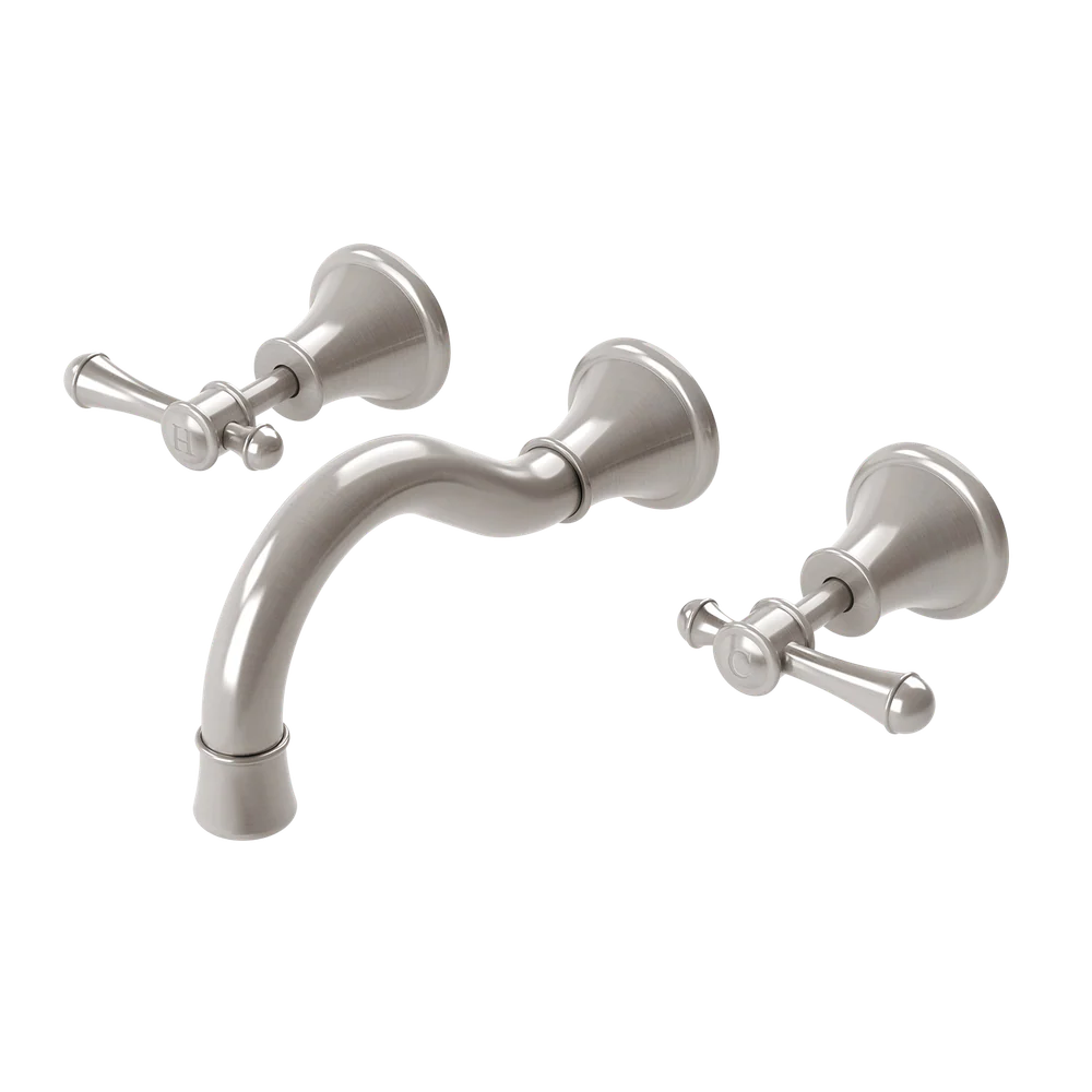 Phoenix Nostalgia Lever Basin / Bath Set 180mm Shepherds Crook Brushed Nickel - Image 3