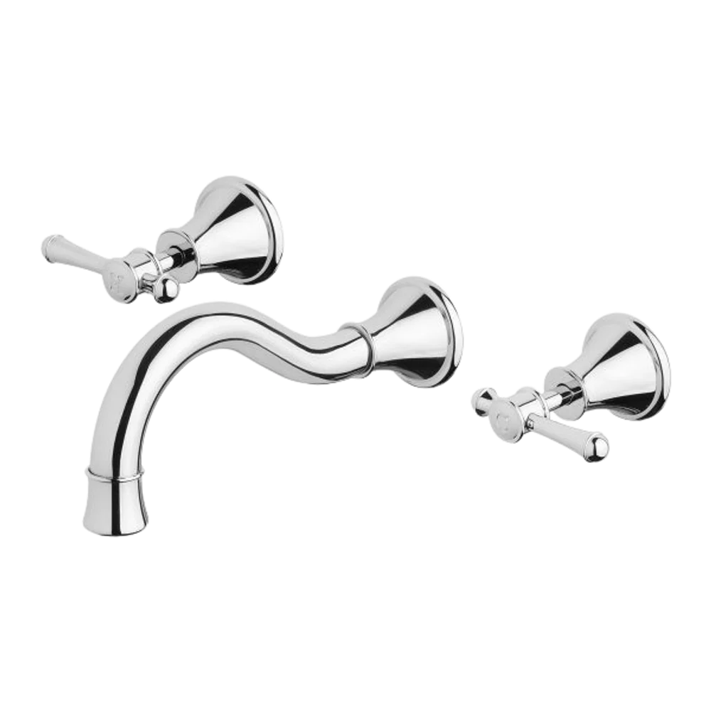 Phoenix Nostalgia Lever Basin / Bath Set 180mm Shepherds Crook Chrome Lead Free