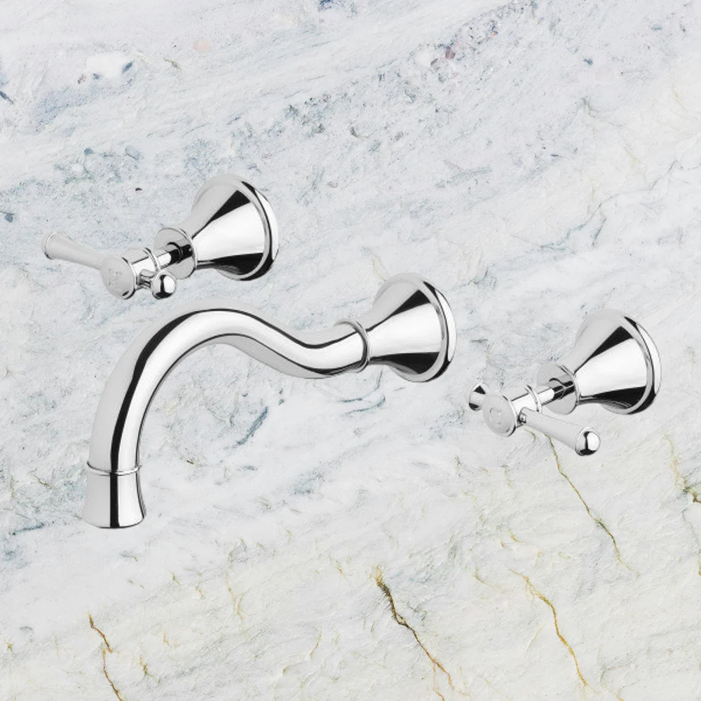 Phoenix Nostalgia Lever Basin / Bath Set 180mm Shepherds Crook Chrome Lead Free - Image 2