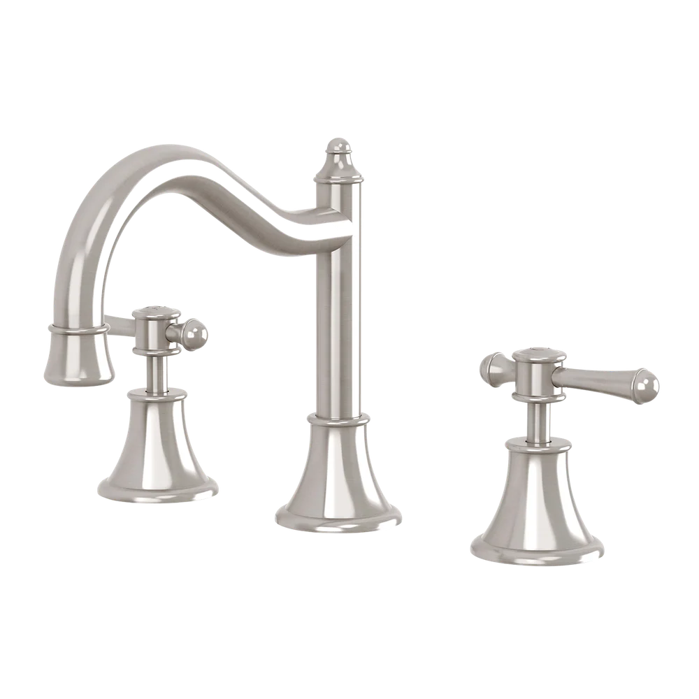 Phoenix Nostalgia Lever Basin Set Shepherds Crook Brushed Nickel - Image 3