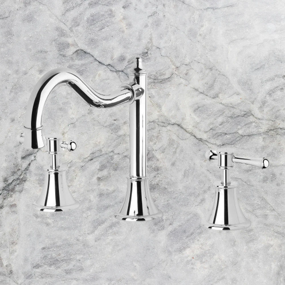Phoenix Nostalgia Lever Basin Set Shepherds Crook Chrome - Image 2