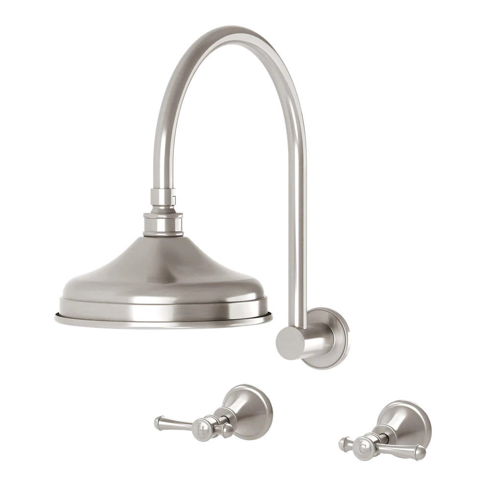 Phoenix Nostalgia Lever Shower Set Brushed Nickel - Image 3