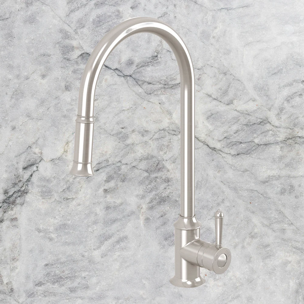 Phoenix Nostalgia Pull Out Sink Mixer 230mm Lead Free Brushed Nickel - Image 2