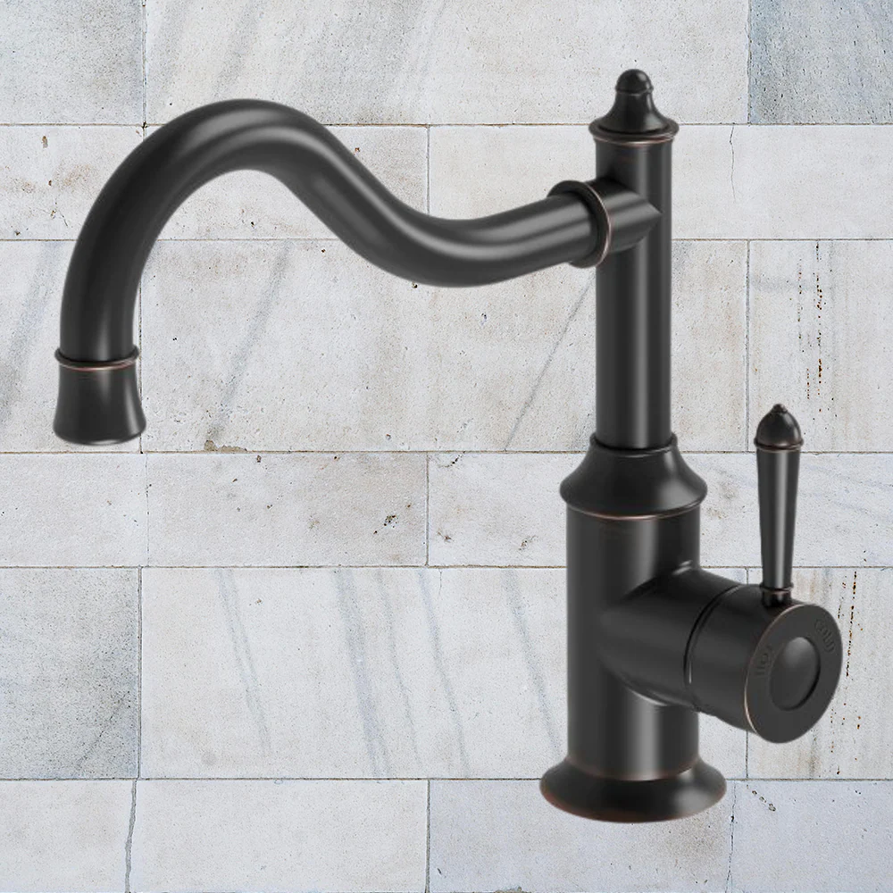 Phoenix Nostalgia Sink Mixer 220mm Shepherds Crook Antique Black - Image 3