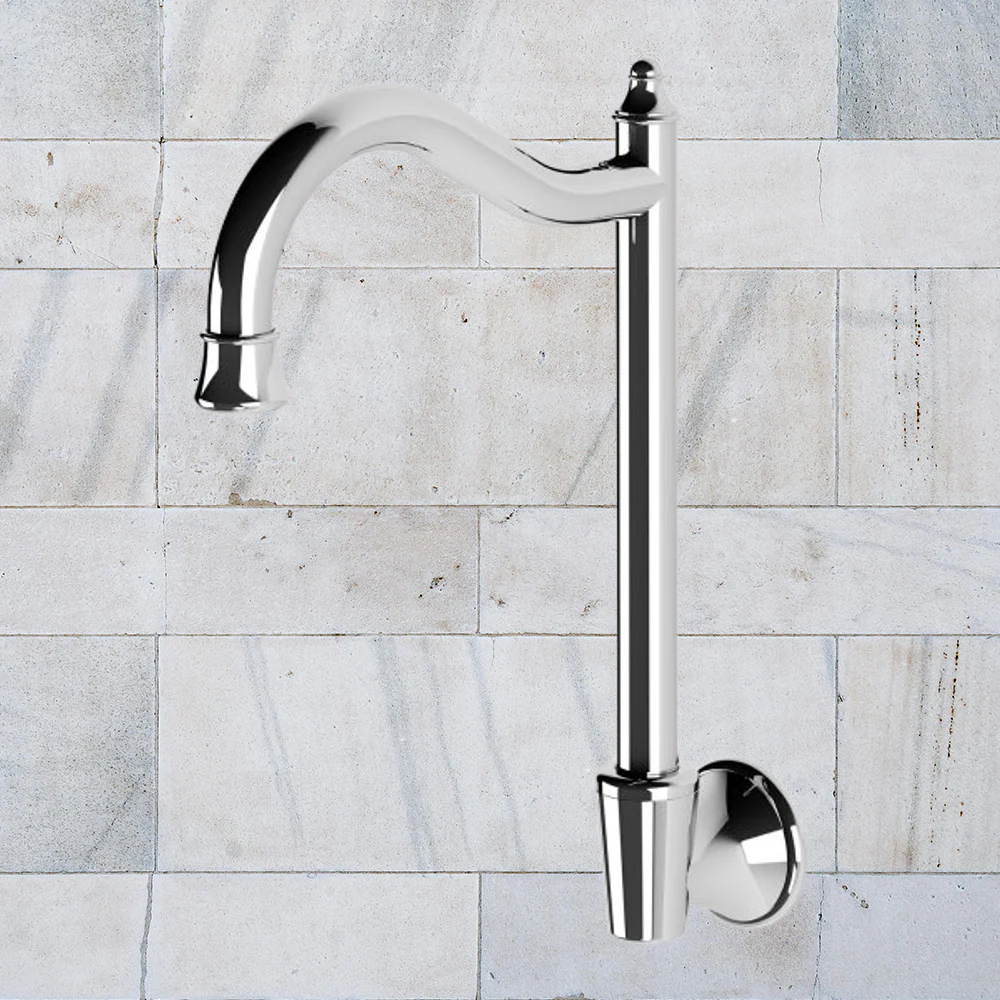 Phoenix Nostalgia Wall Sink Outlet Shepherds Crook Chrome - Image 2