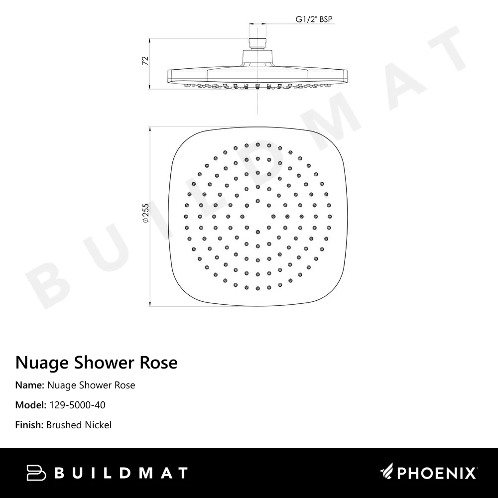 Phoenix Nuage Shower Rose  Brushed Nickel - Image 4