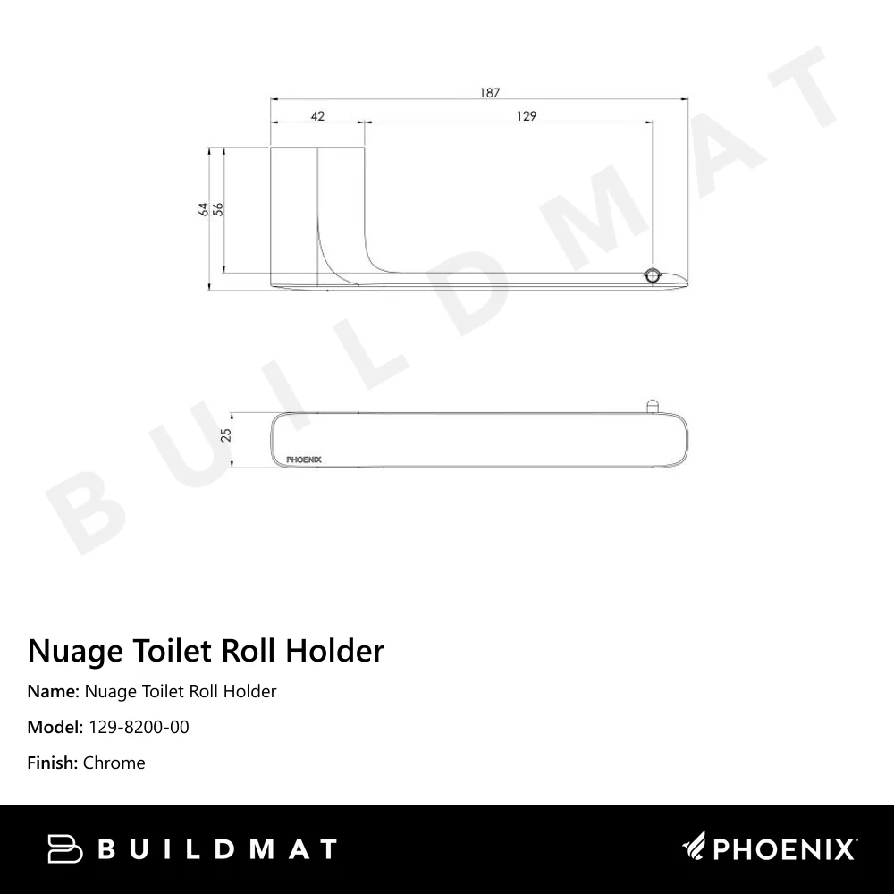Phoenix Nuage Toilet Roll Holder Chrome - Image 4