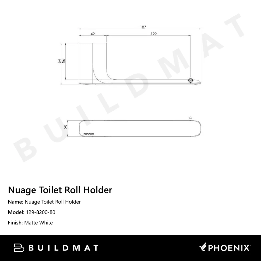 Phoenix Nuage Toilet Roll Holder Matte White - Image 4
