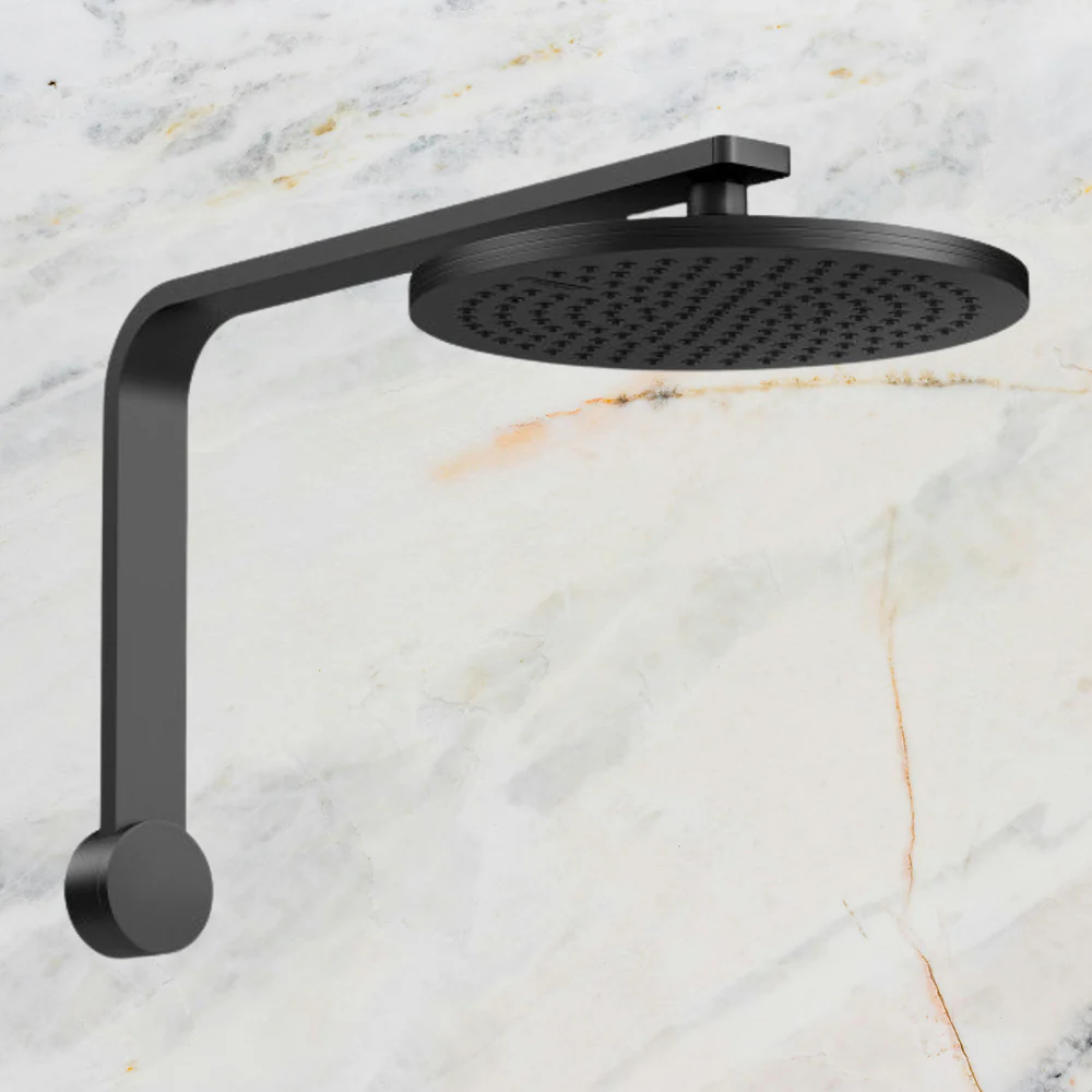 Phoenix NX Quil Shower Arm & Rose Matte Black - Image 2