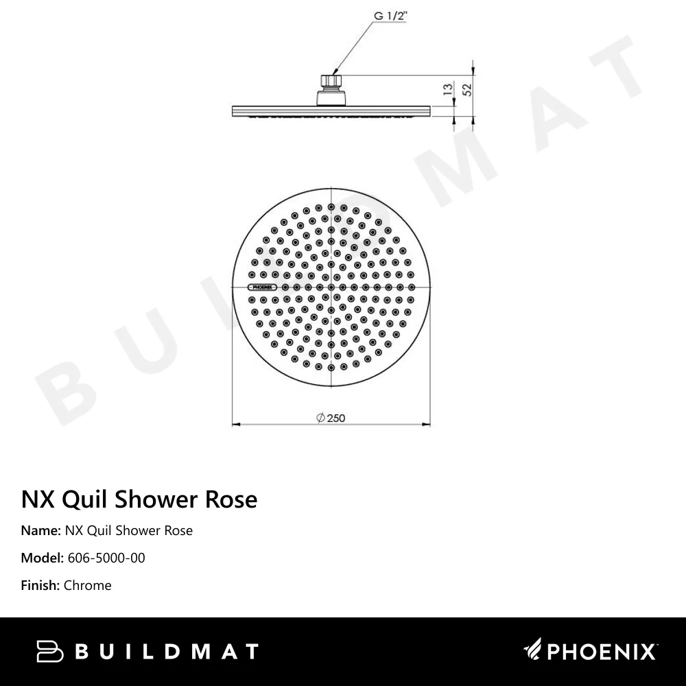 Phoenix NX Quil Shower Rose Chrome - Image 4