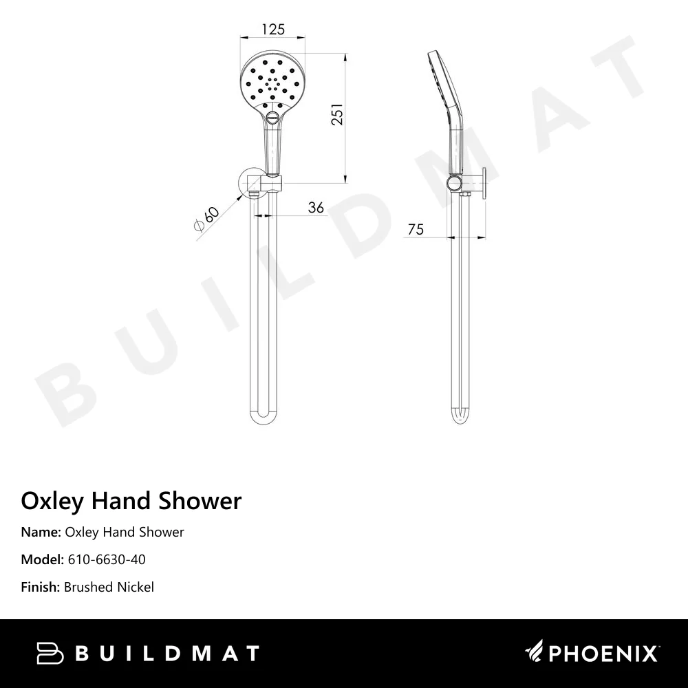 Phoenix Oxley Hand Shower Brushed Nickel - Image 4