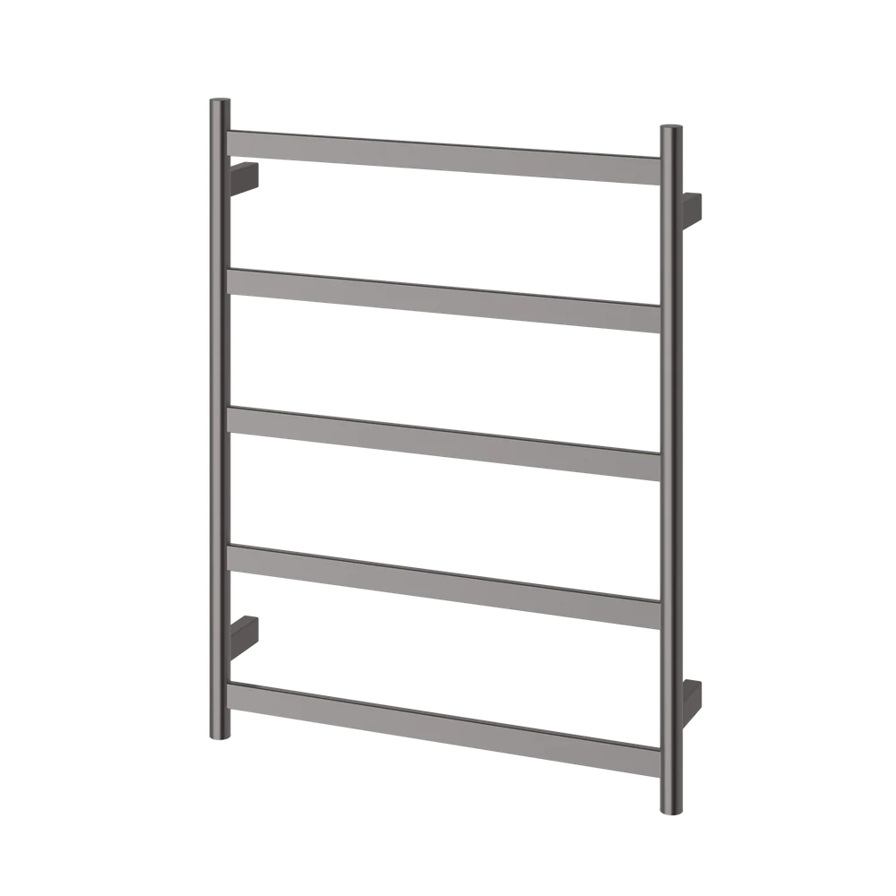 Phoenix Five Flat Bar Heated Towel Ladder 550mm x 740mm Brushed Carbon