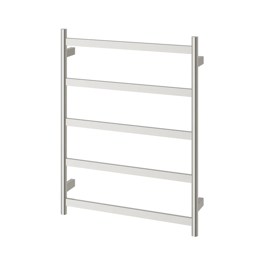 Phoenix Five Flat Bar Heated Towel Ladder 550mm x 740mm Brushed Nickel - Image 3