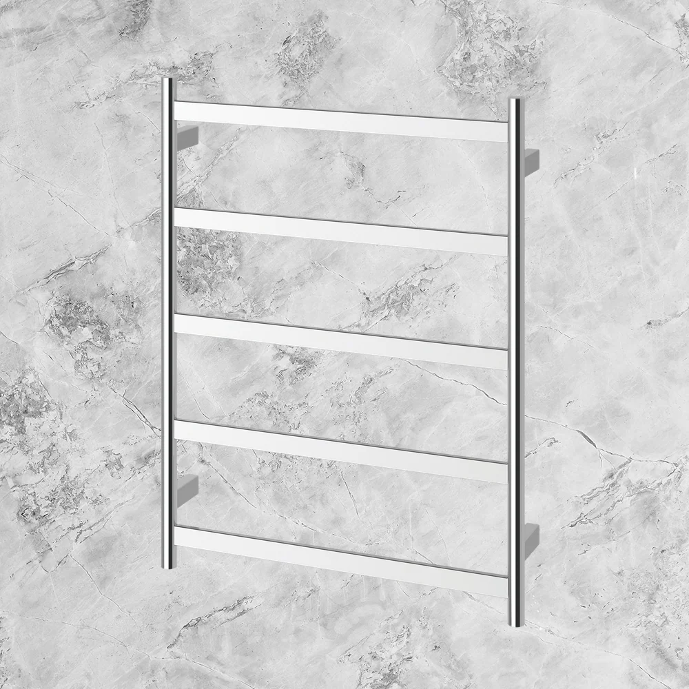 Phoenix Five Flat Bar Heated Towel Ladder 550mm x 740mm Chrome - Image 2