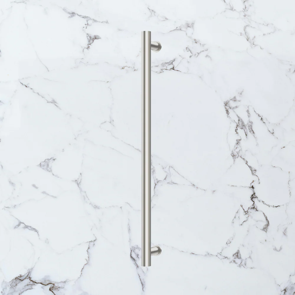 Phoenix Heated Towel Rail Round 800mm Brushed Nickel - Image 2