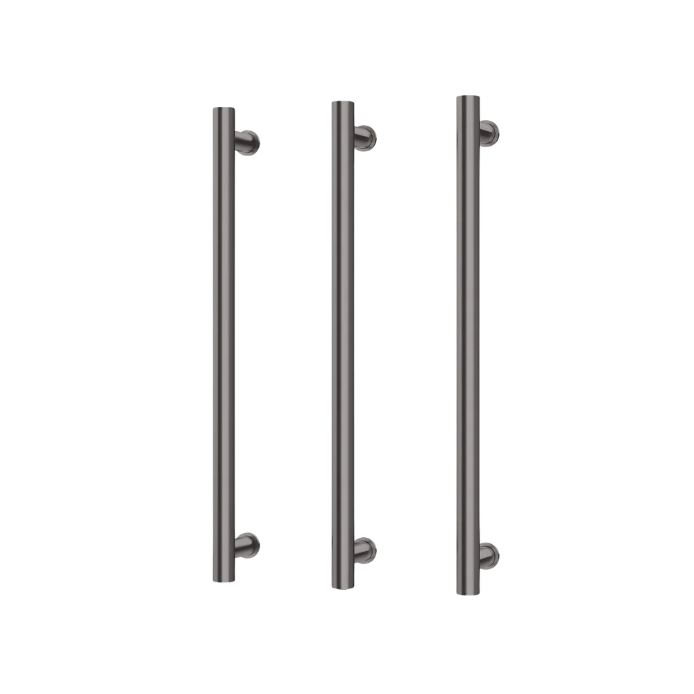 Phoenix Heated Triple Towel Rail Round 600mm Brushed Carbon - Image 3
