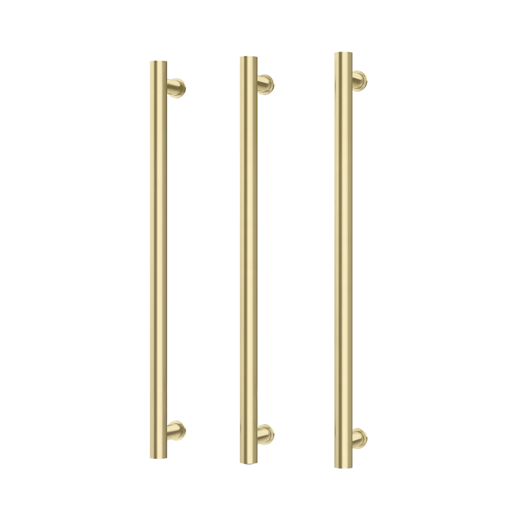 Phoenix Heated Triple Towel Rail Round 800mm Brushed Gold - Image 3