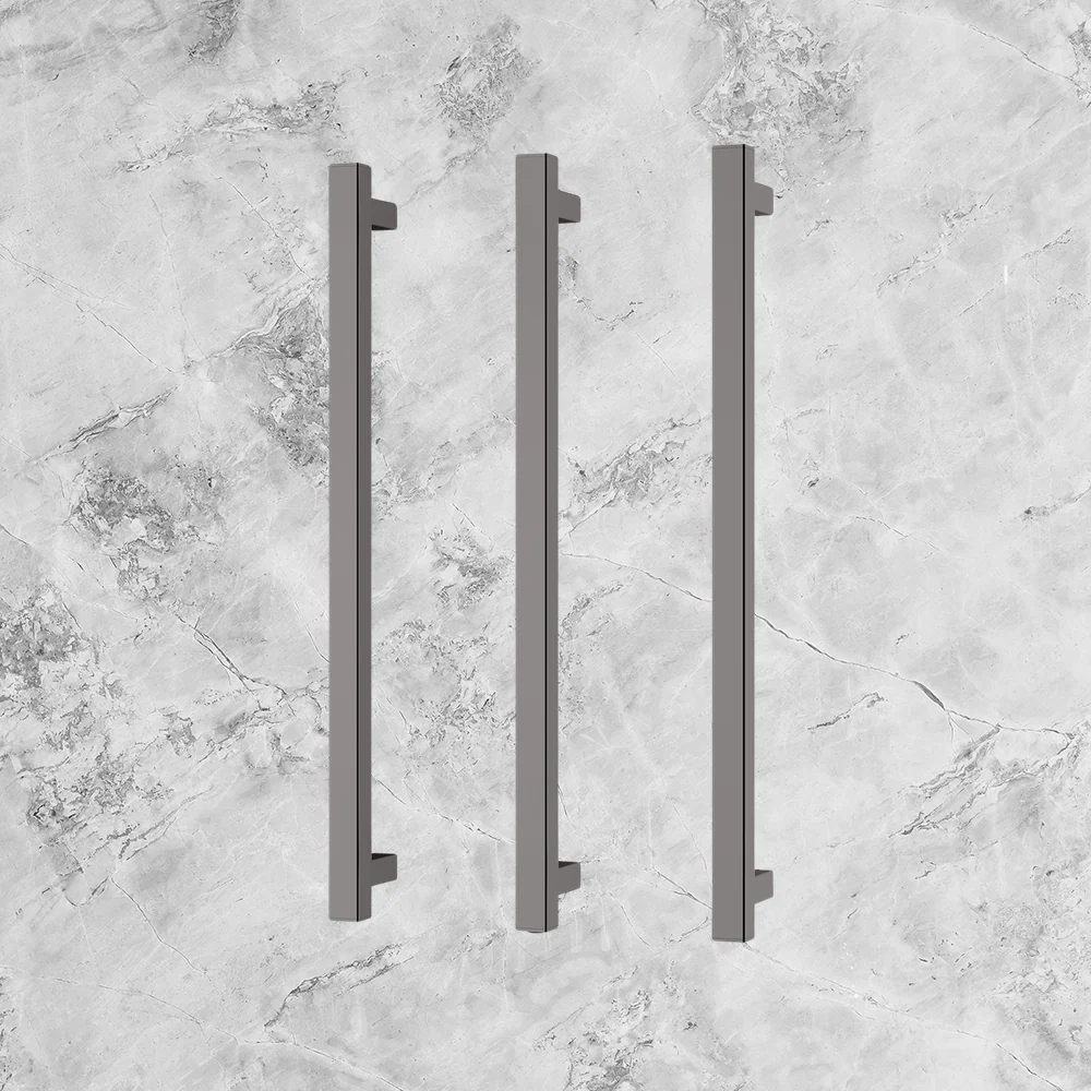 Phoenix Heated Triple Towel Rail Square 600mm Brushed Carbon - Image 2