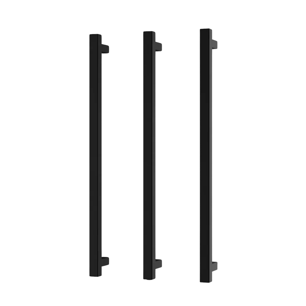 Phoenix Heated Triple Towel Rail Square 800mm Matte Black - Image 3