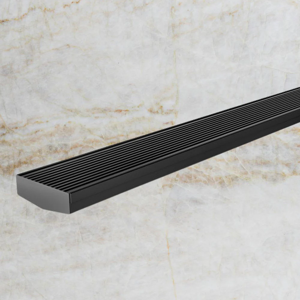 Phoenix V Channel Drain HG 75 x 1215mm Outlet 45mm Matte Black - Image 2