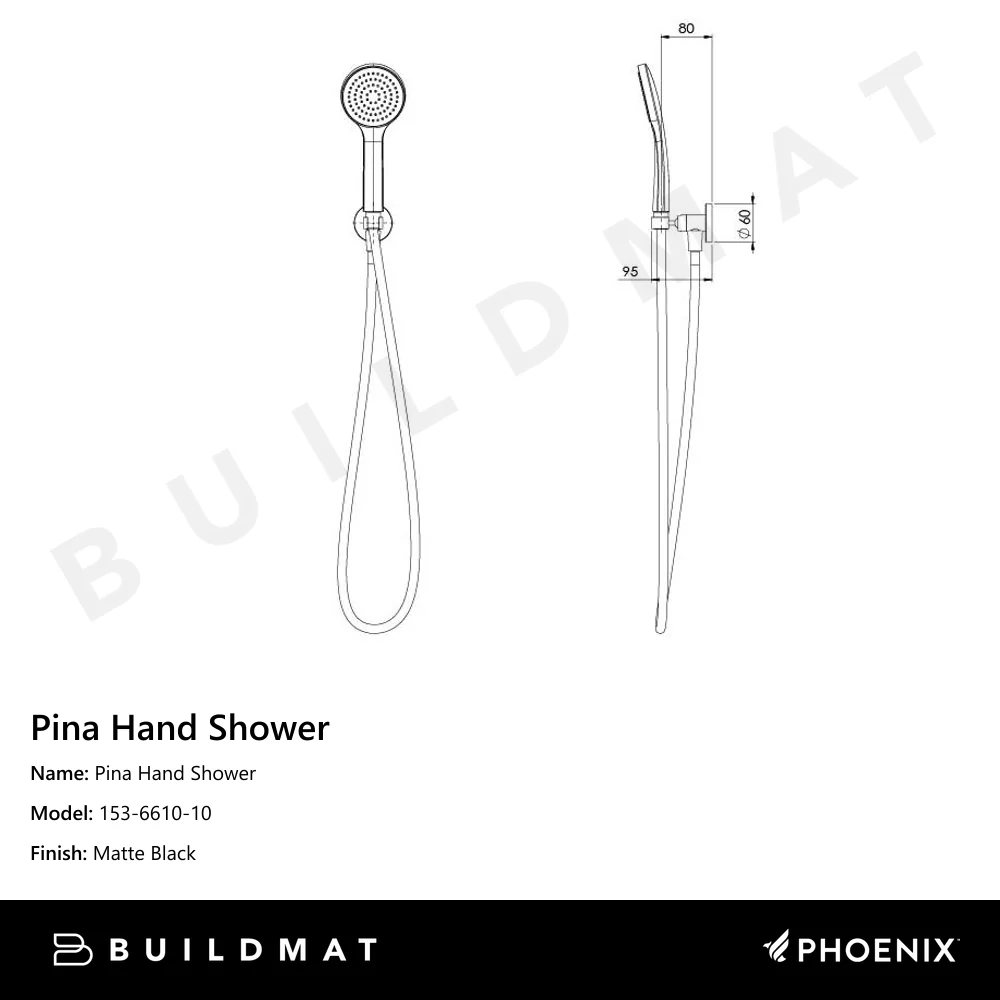 Phoenix Pina Hand Shower Matte Black - Image 4