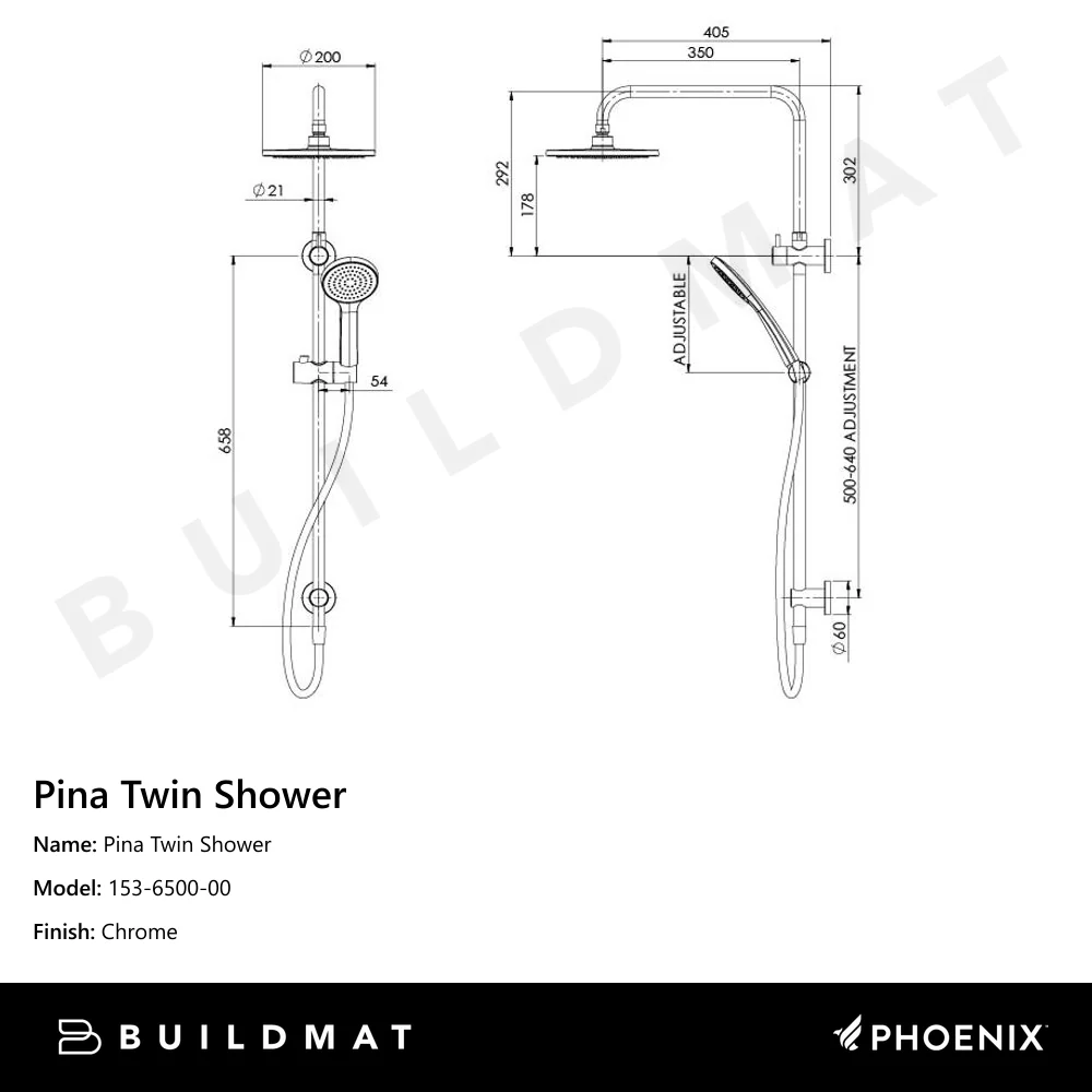 Phoenix Pina Twin Shower Chrome - Image 4